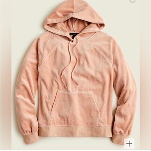 J. CREW Relaxed Blush Pink Pullover Velour Hoodie